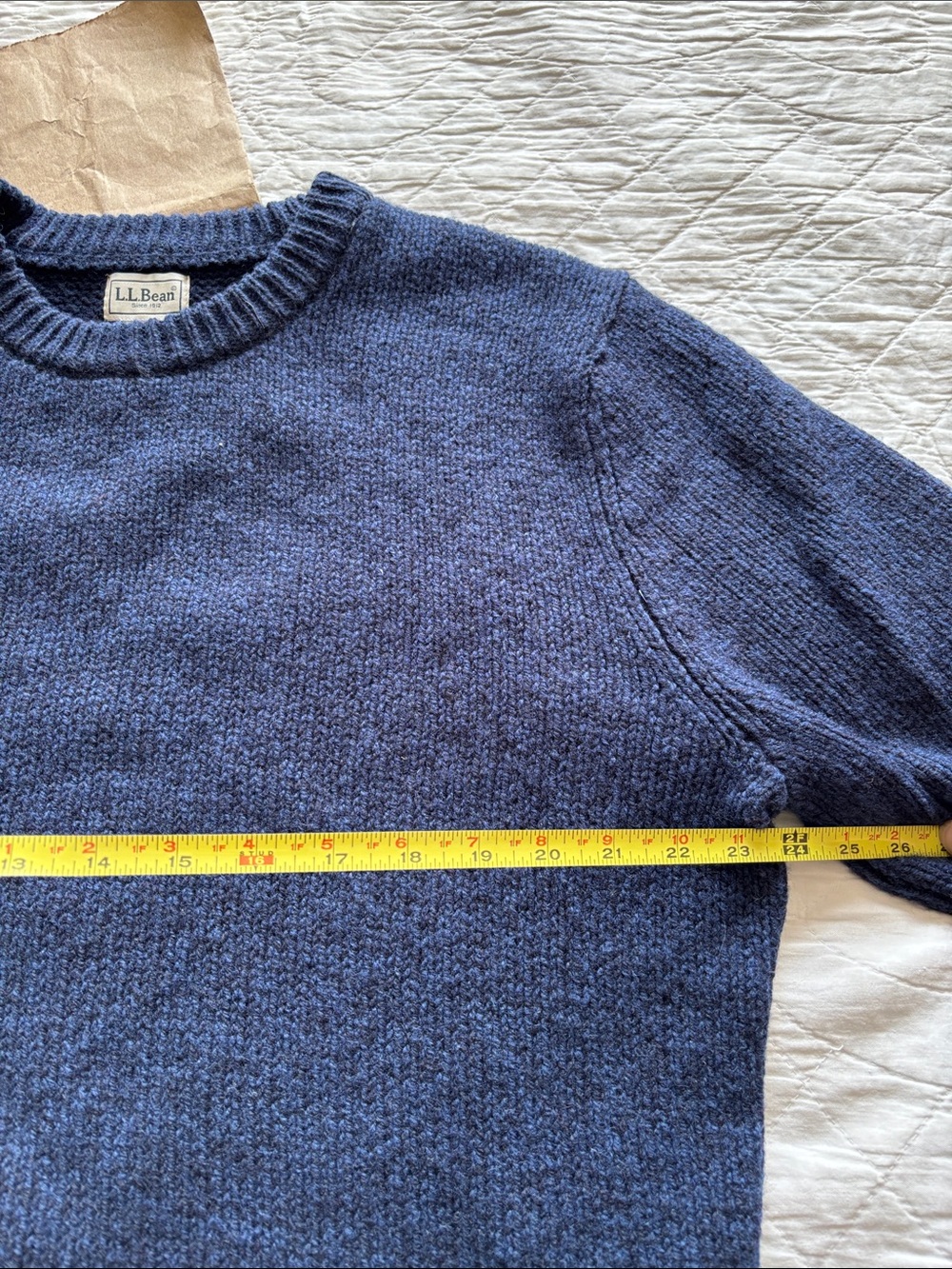 LL Bean Classic Ragg Wool  Sweater - Picture 3 of 7